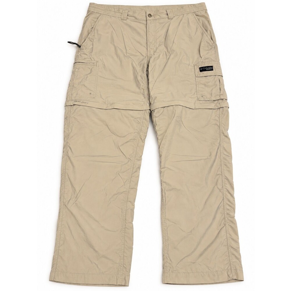 Columbia GRT Men's XL Convertible Cargo Hiking Pants Omni-Dry Khaki Nylon